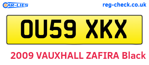 OU59XKX are the vehicle registration plates.