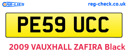 PE59UCC are the vehicle registration plates.