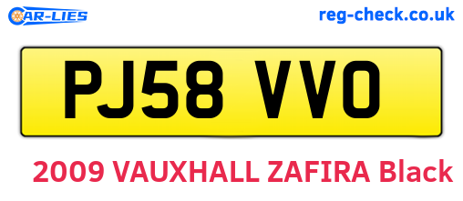 PJ58VVO are the vehicle registration plates.