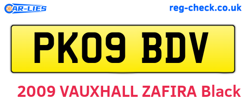 PK09BDV are the vehicle registration plates.