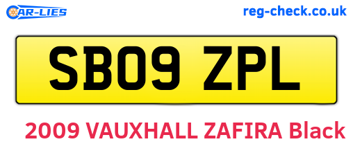 SB09ZPL are the vehicle registration plates.