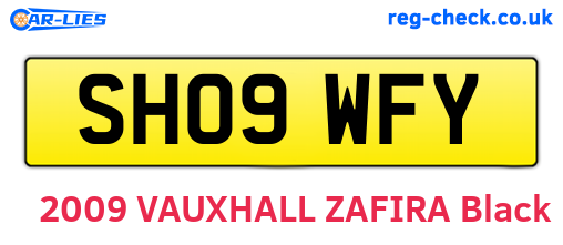 SH09WFY are the vehicle registration plates.