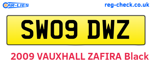 SW09DWZ are the vehicle registration plates.