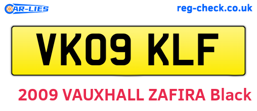 VK09KLF are the vehicle registration plates.