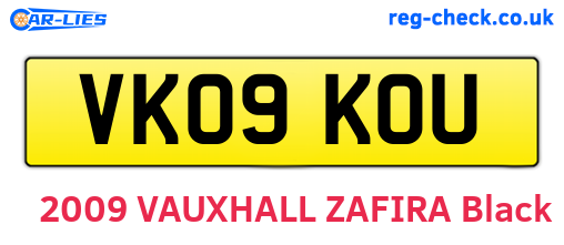 VK09KOU are the vehicle registration plates.