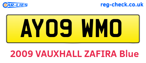 AY09WMO are the vehicle registration plates.