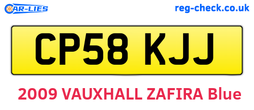 CP58KJJ are the vehicle registration plates.