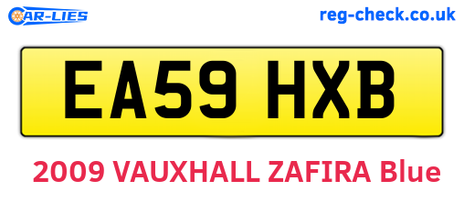 EA59HXB are the vehicle registration plates.
