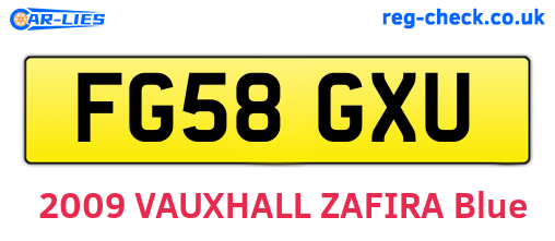 FG58GXU are the vehicle registration plates.