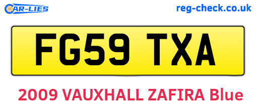 FG59TXA are the vehicle registration plates.