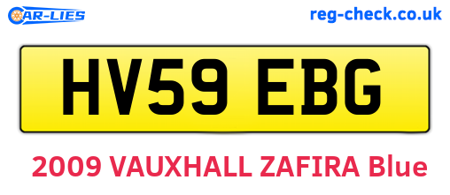 HV59EBG are the vehicle registration plates.