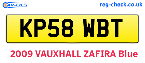 KP58WBT are the vehicle registration plates.