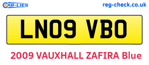 LN09VBO are the vehicle registration plates.