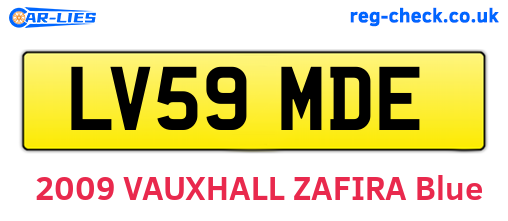 LV59MDE are the vehicle registration plates.