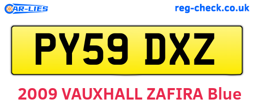 PY59DXZ are the vehicle registration plates.