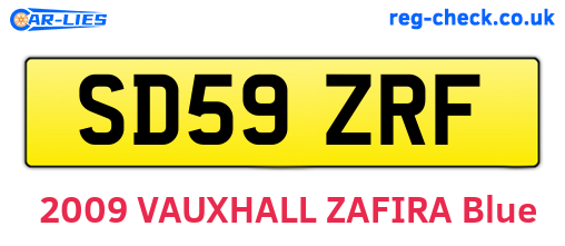 SD59ZRF are the vehicle registration plates.