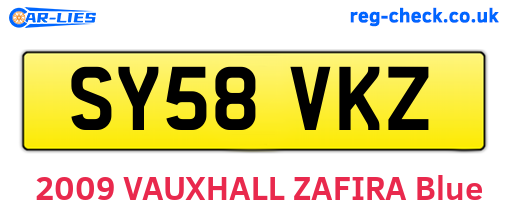 SY58VKZ are the vehicle registration plates.