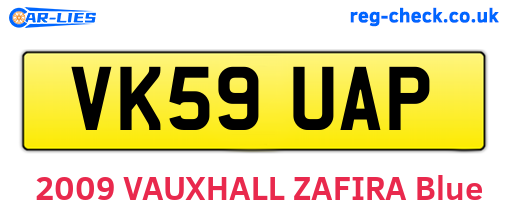 VK59UAP are the vehicle registration plates.