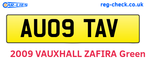 AU09TAV are the vehicle registration plates.