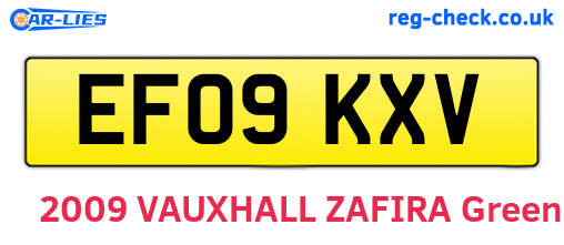 EF09KXV are the vehicle registration plates.