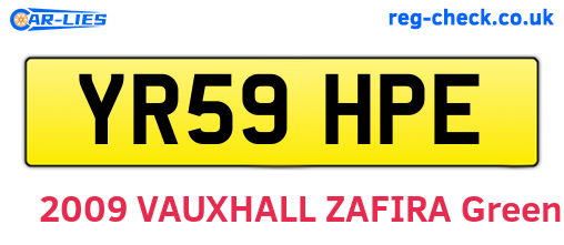 YR59HPE are the vehicle registration plates.
