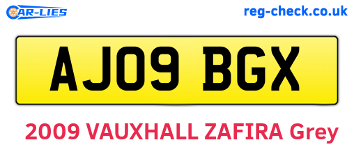 AJ09BGX are the vehicle registration plates.