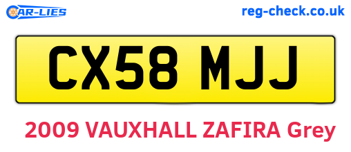 CX58MJJ are the vehicle registration plates.