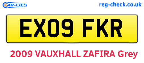 EX09FKR are the vehicle registration plates.