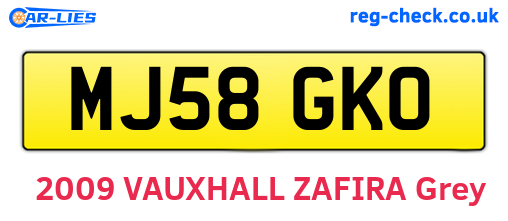 MJ58GKO are the vehicle registration plates.