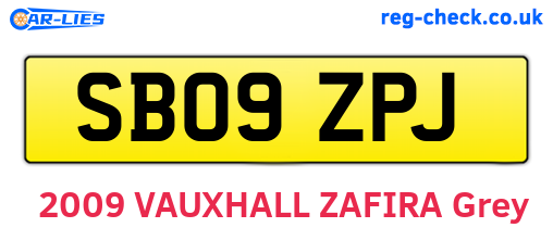 SB09ZPJ are the vehicle registration plates.