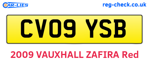 CV09YSB are the vehicle registration plates.