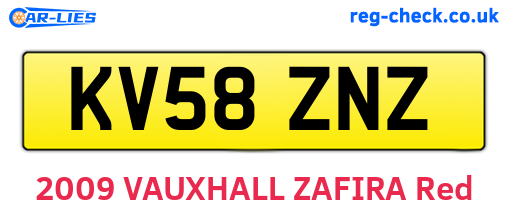 KV58ZNZ are the vehicle registration plates.