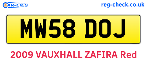 MW58DOJ are the vehicle registration plates.