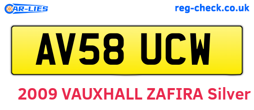 AV58UCW are the vehicle registration plates.