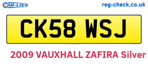 CK58WSJ are the vehicle registration plates.