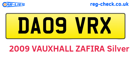 DA09VRX are the vehicle registration plates.