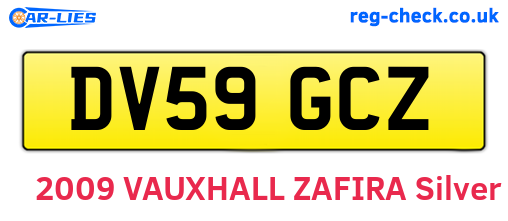 DV59GCZ are the vehicle registration plates.