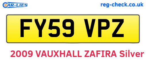 FY59VPZ are the vehicle registration plates.
