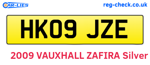 HK09JZE are the vehicle registration plates.