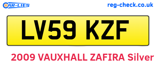 LV59KZF are the vehicle registration plates.