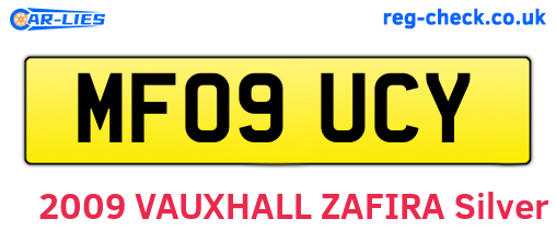 MF09UCY are the vehicle registration plates.