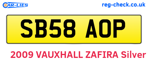 SB58AOP are the vehicle registration plates.