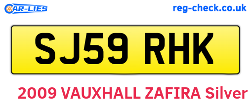 SJ59RHK are the vehicle registration plates.