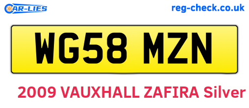 WG58MZN are the vehicle registration plates.