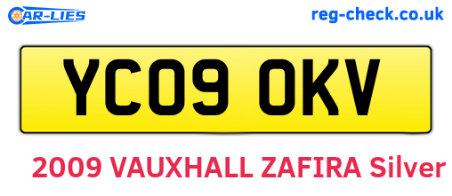YC09OKV are the vehicle registration plates.