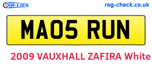 MA05RUN are the vehicle registration plates.