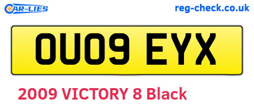 OU09EYX are the vehicle registration plates.