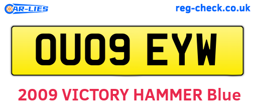 OU09EYW are the vehicle registration plates.