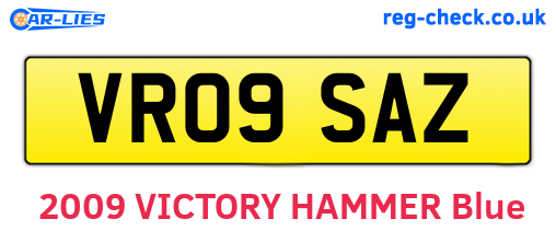 VR09SAZ are the vehicle registration plates.