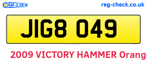 JIG8049 are the vehicle registration plates.